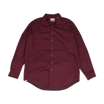 Burgundy Solid Long Sleeve Button Down