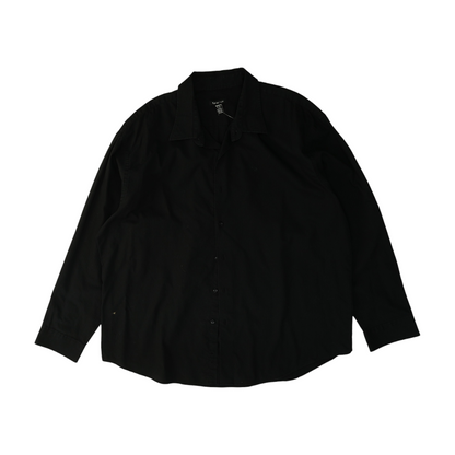 Black Solid Long Sleeve Button Down