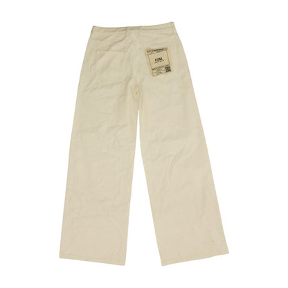 White Low Rise Wide Leg Jeans