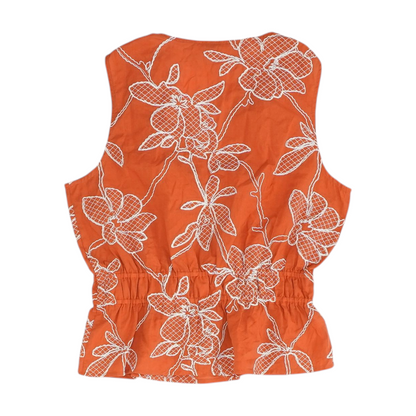 Orange Petite Print Blouse