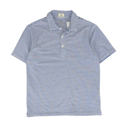 Blue Striped Short Sleeve Polo