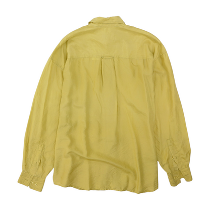 Green Solid Long Sleeve Button Down