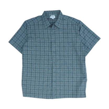 Gray Plaid Short Sleeve Button Down