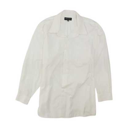 White Solid Long Sleeve Button Down