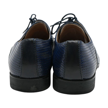 Navy Leather Derby/oxford Dress Shoes