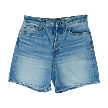 Blue Solid Denim Shorts