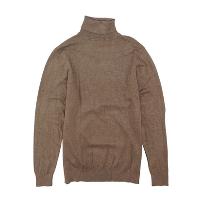 Brown Solid Pullover Sweater