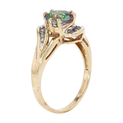 10K Yellow Gold Mystic Stone Fashion Ring