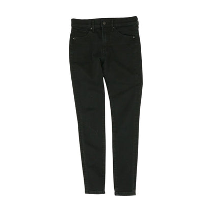 Black Solid Mid Rise Skinny Leg Jeans