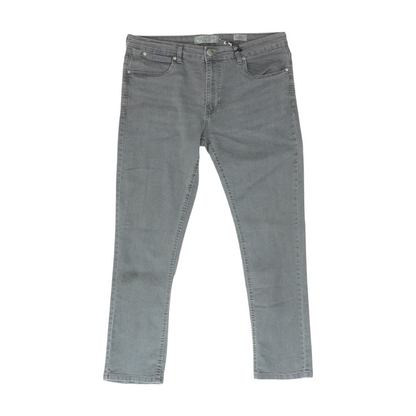 Gray Solid Slim Leg Jeans