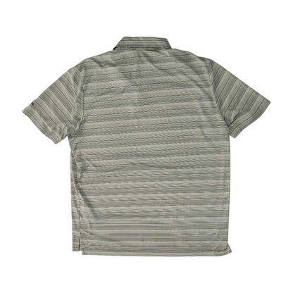 Gray Striped Short Sleeve Polo