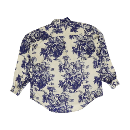 Vintage Ivory Floral Long Sleeve Button Down