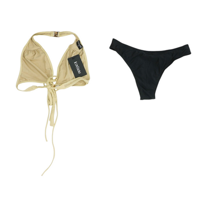 Beige Color Block Two-Piece