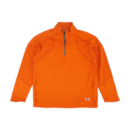 Orange Solid 1/4 Zip Pullover