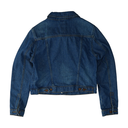 Blue Solid Denim Jacket