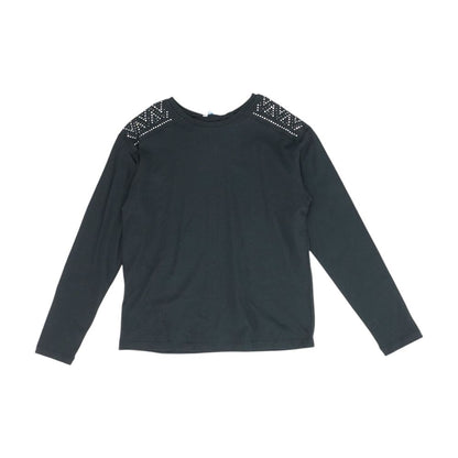 Black Solid Crewneck T Shirt