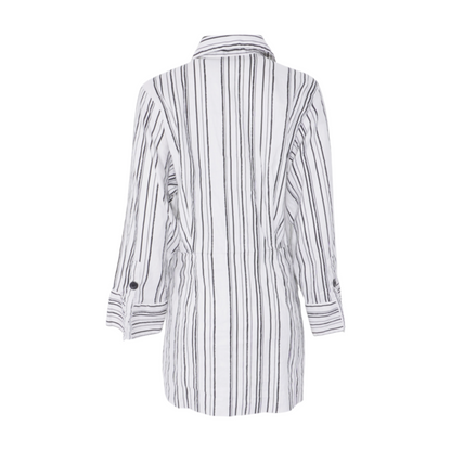 White Striped Mini Dress