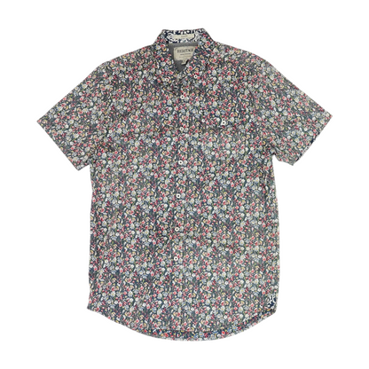 Navy Floral Short Sleeve Button Down