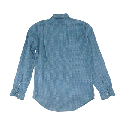 Blue Abstract Long Sleeve Button Down