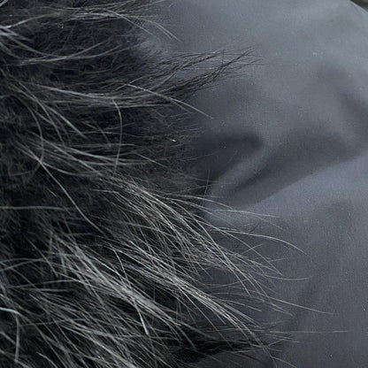 Black NEFI-F Down Jacket with Removable Racoon Fur Trimmed Hood