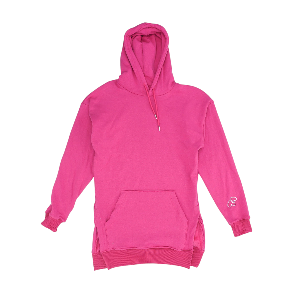 Magenta Solid Hoodie Pullover