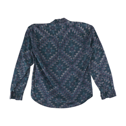 Gray Graphic Long Sleeve Button Down