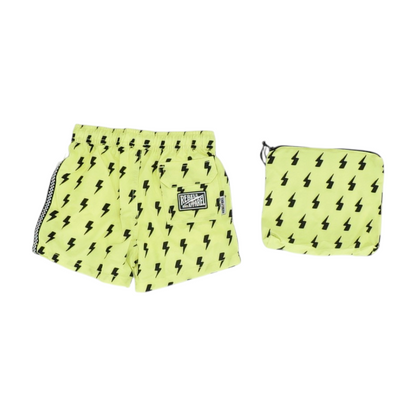 Neon Yellow Print Swim Bottom