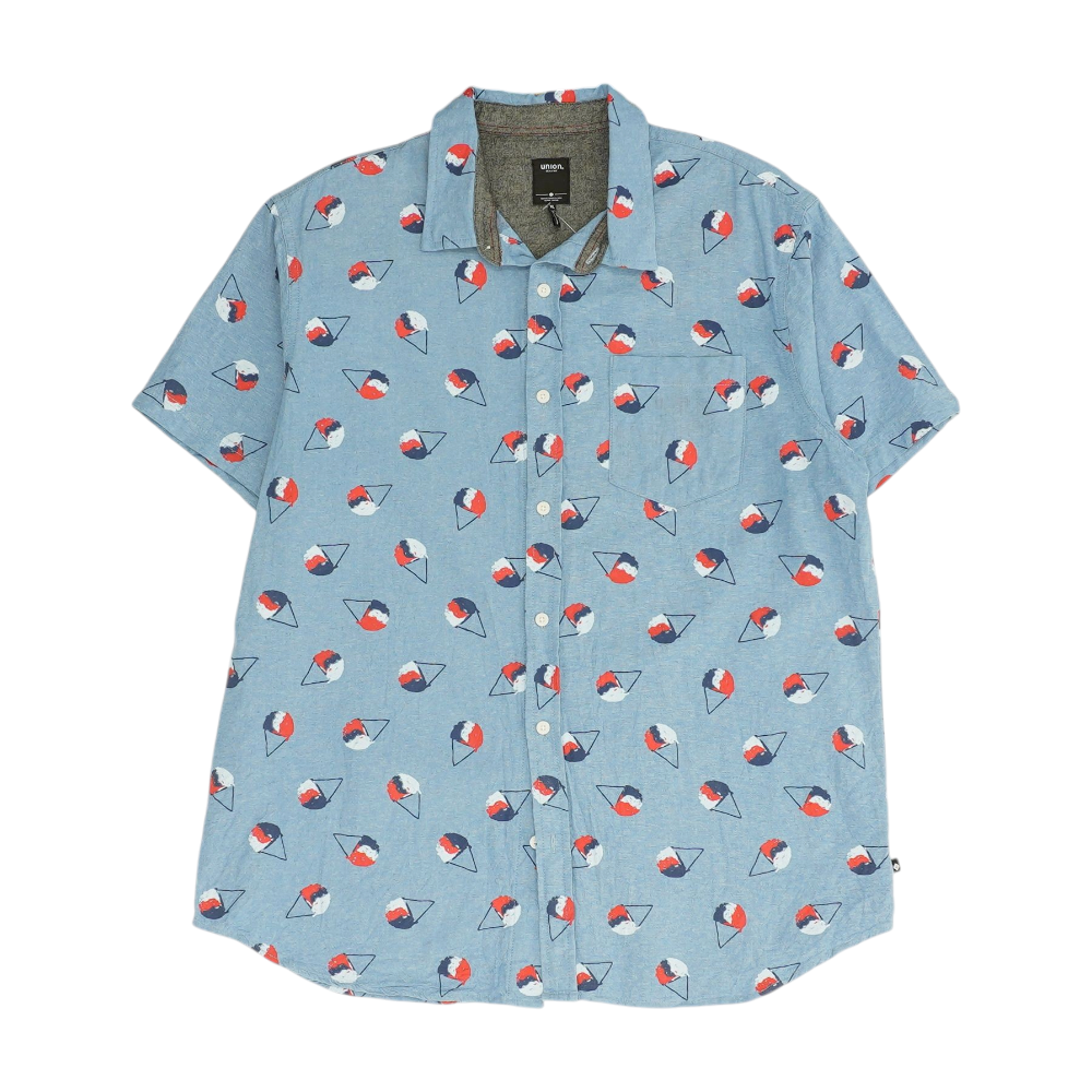 Blue Print Short Sleeve Button Down