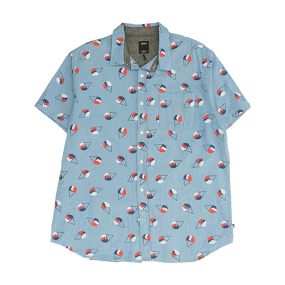 Blue Print Short Sleeve Button Down