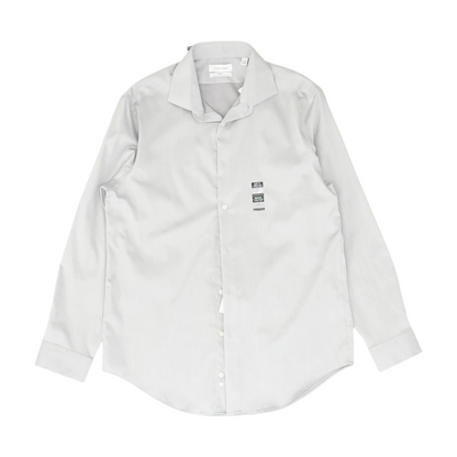 Gray Solid Long Sleeve Button Down