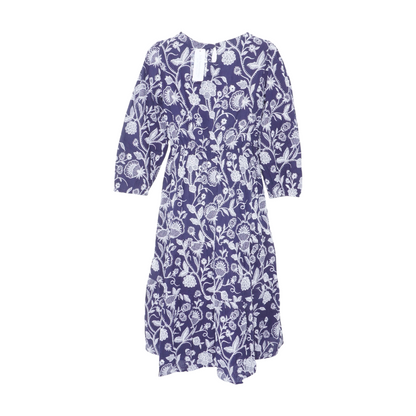 Navy Floral Midi Dress