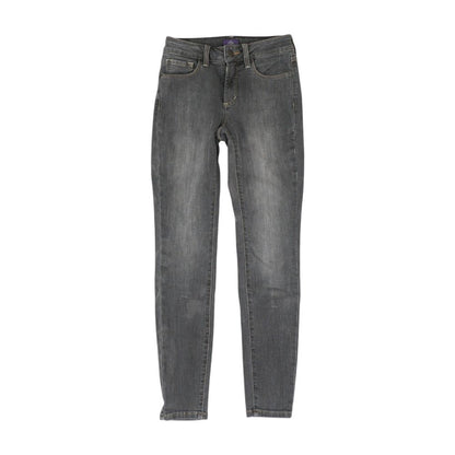 Gray Solid Skinny Leg Jeans