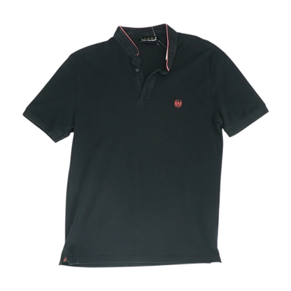 Black Solid Short Sleeve Polo