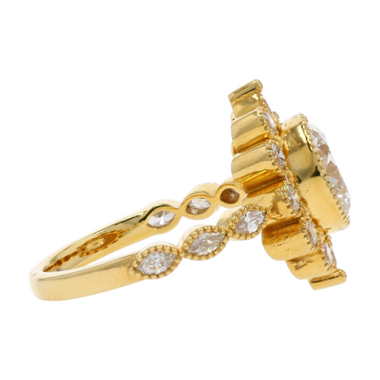 3 1/4 ctw 14K Yellow Gold Lab Grown Diamond Engagement Ring