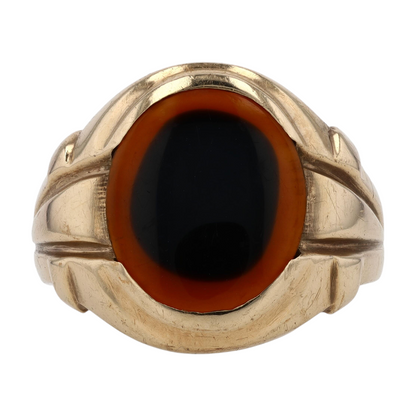 10K Yellow Gold Brown Stone Fashion Ring