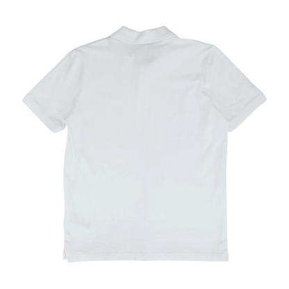 White Solid Short Sleeve Polo