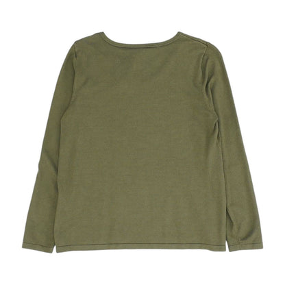 Green V Neck Knit Top