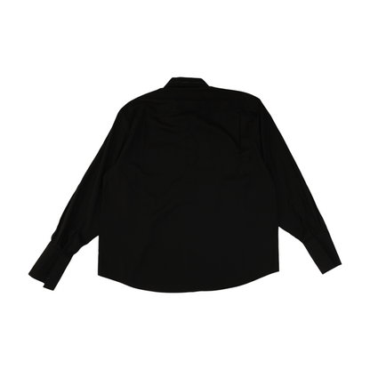 Black Solid Long Sleeve Button Down