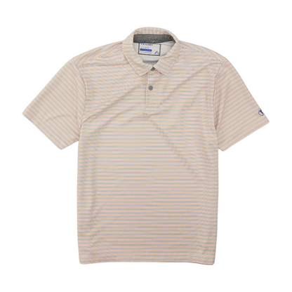 White Striped Short Sleeve Polo