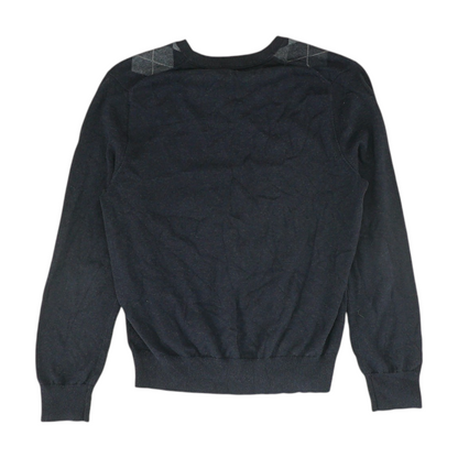 Navy Argyle Pullover Sweater