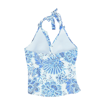 Blue Floral Swim Top