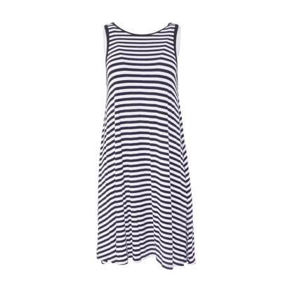 White Striped Midi Dress
