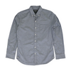 Blue Solid Long Sleeve Button Down