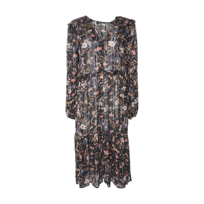 Black Floral Midi Dress