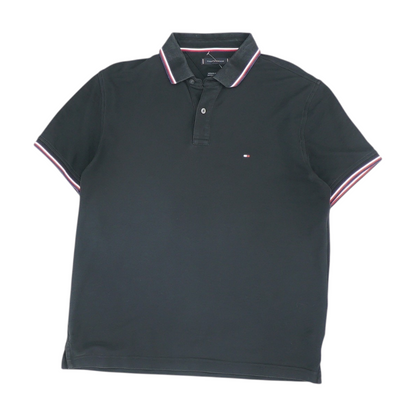 Black Solid Short Sleeve Polo