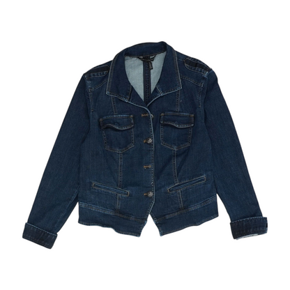 Navy Solid Denim Jacket