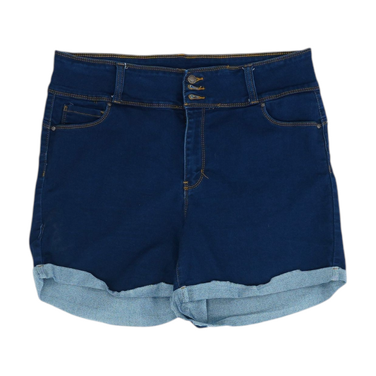 Navy Plus Solid Denim Shorts