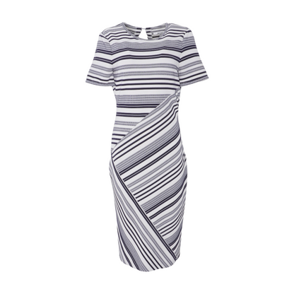 White Striped Midi Dress
