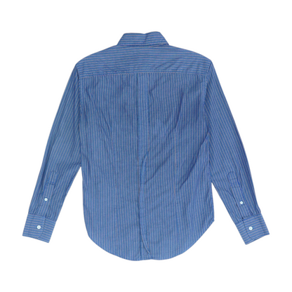 Navy Striped Long Sleeve Button Down