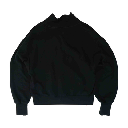 Black Solid 1/4 Zip Pullover